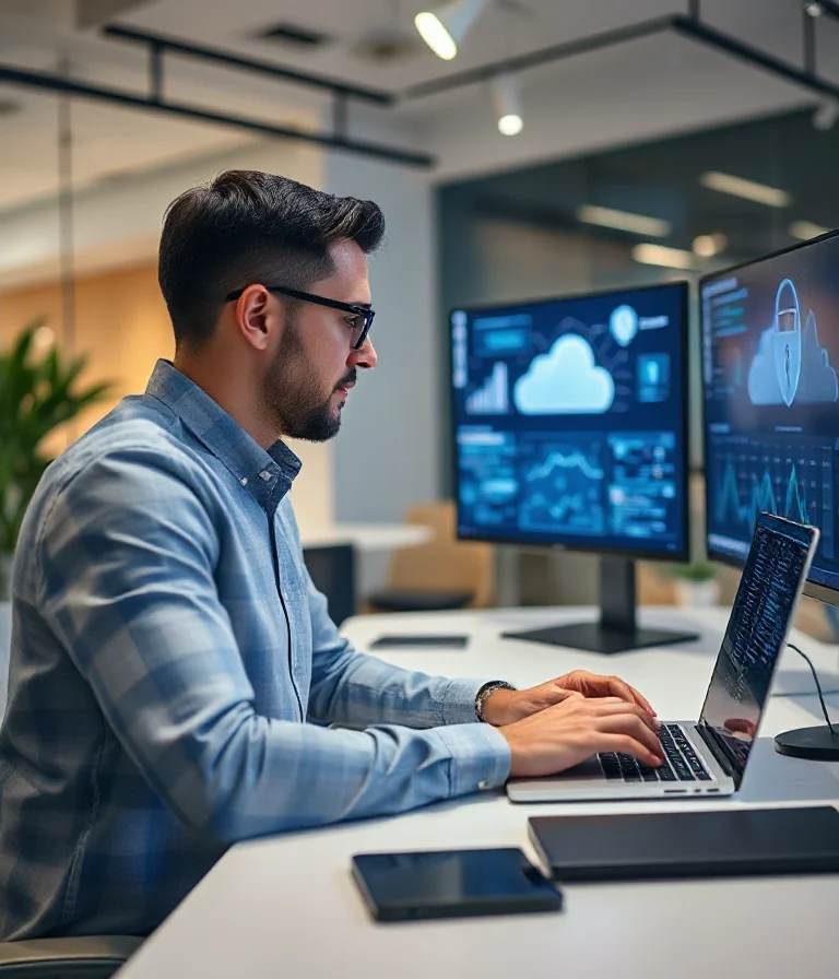 IT Systeembeheerder aan het werk